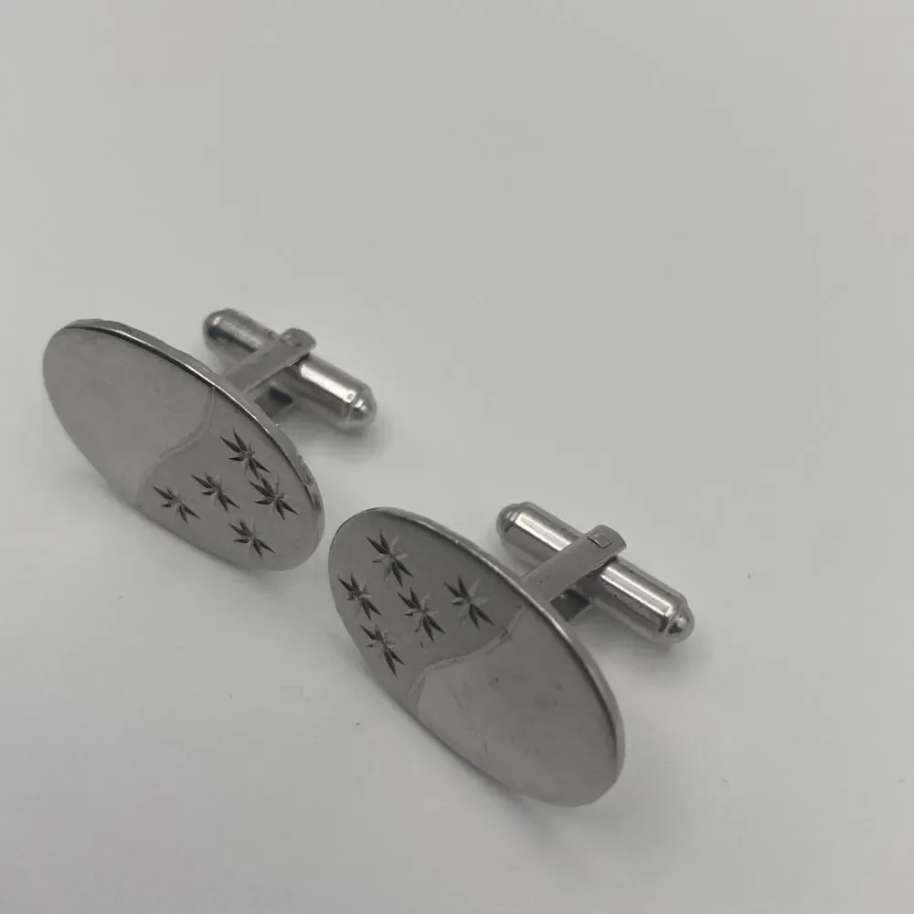 Vintage Pair Of Men’s Cufflinks Sterling Silver ATOMIC / STAR BURST Mid Century